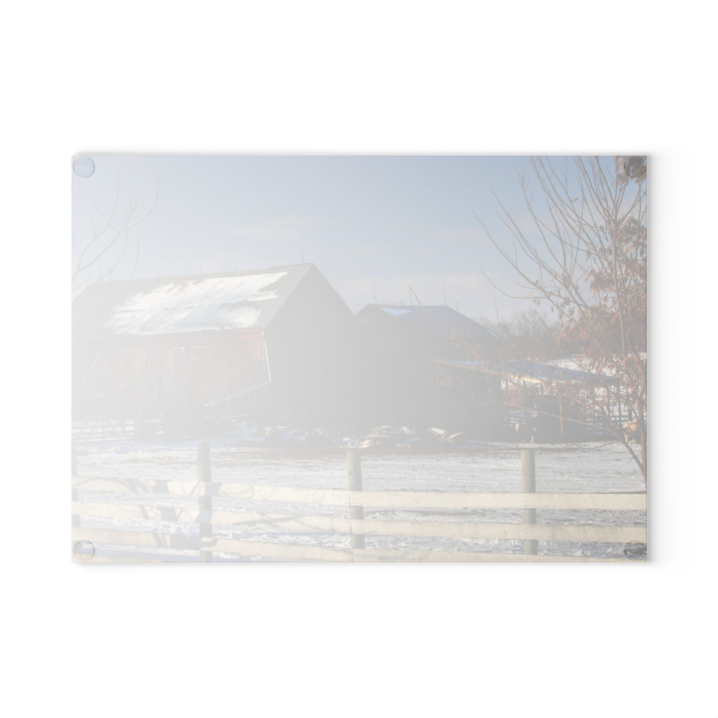 U R There Photography Attica Reds Rustic Farmhouse Tempered-Glass Cutting Board