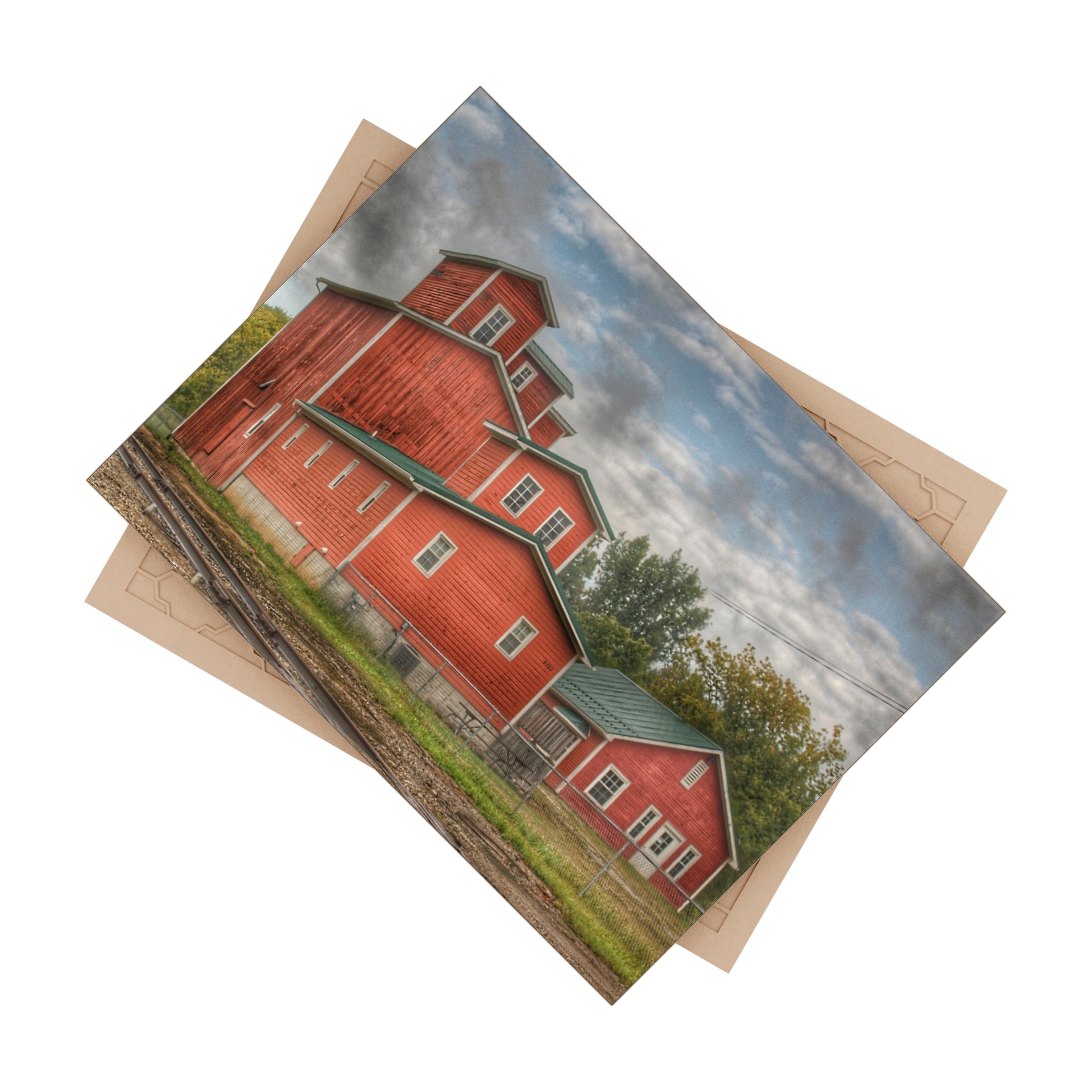 Aside the Tracks in Clifford Rustic Farmhouse Decorative Ceramic Tile