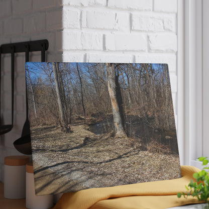 U R There Photography Creekside Seating Rustic Farmhouse Tempered-Glass Cutting Board