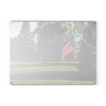 U R There Photography Rochester Road Mini-Reds Rustic Farmhouse Tempered-Glass Cutting Board