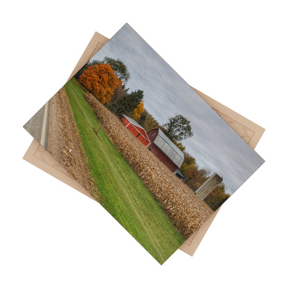 U R There Photography Birch Run Road Reds Rustic Farmhouse Decorative Ceramic Tile