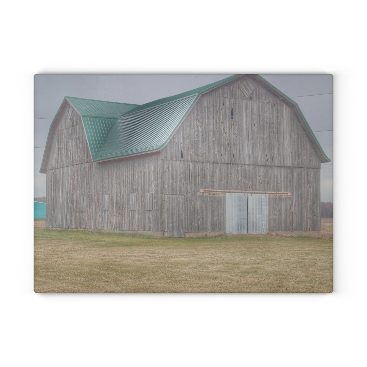 U R There Photography Forest Road Grey Rustic Farmhouse Tempered-Glass Cutting Board