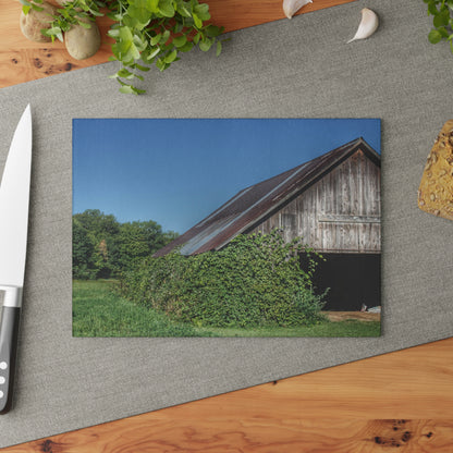U R There Photography Grey Shack of Millington Rustic Farmhouse Tempered-Glass Cutting Board