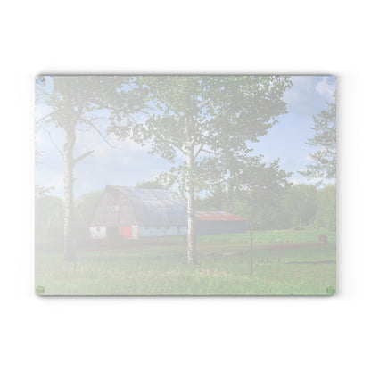 U R There Photography Shepard Road Hillman Red Rustic Farmhouse Tempered-Glass Cutting Board