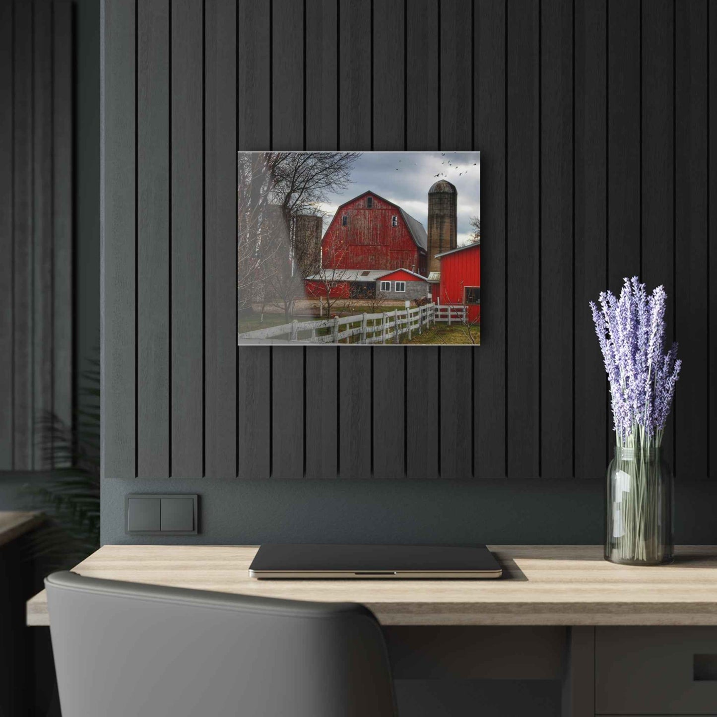U R There Photography Peck Red Rustic Farmhouse Acrylic Wall Print