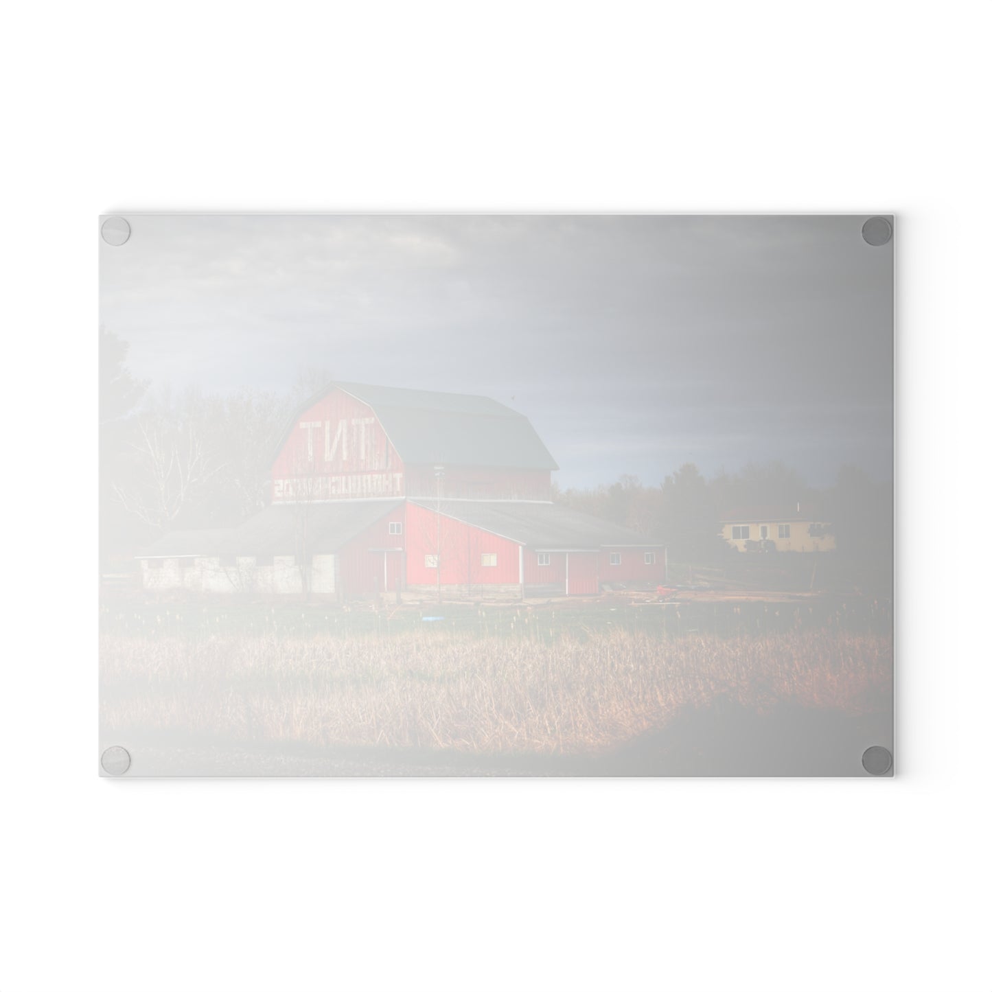 U R There Photography M-24 TnT Red I Rustic Farmhouse Tempered-Glass Cutting Board