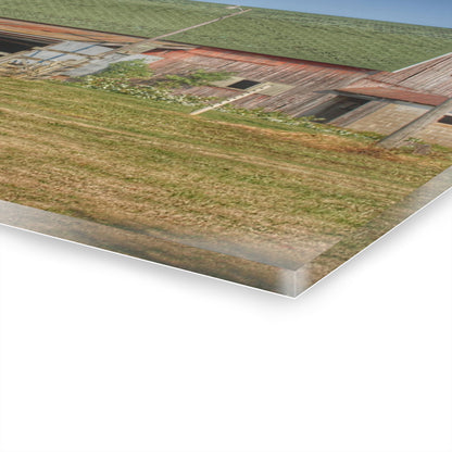 U R There Photography Farrand Road Red with Corral Rustic Farmhouse Acrylic Wall Print