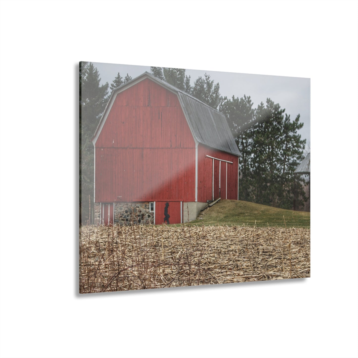 U R There Photography Fostoria Road Standing Man Red Rustic Farmhouse Acrylic Wall Print
