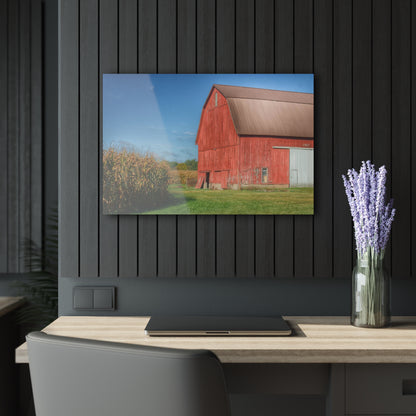 U R There Photography Fargo Road Red I Rustic Farmhouse Acrylic Wall Print