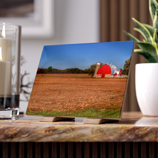 U R There Photography Brown City Wellman Line Road Red Rustic Farmhouse Decorative Ceramic Tile