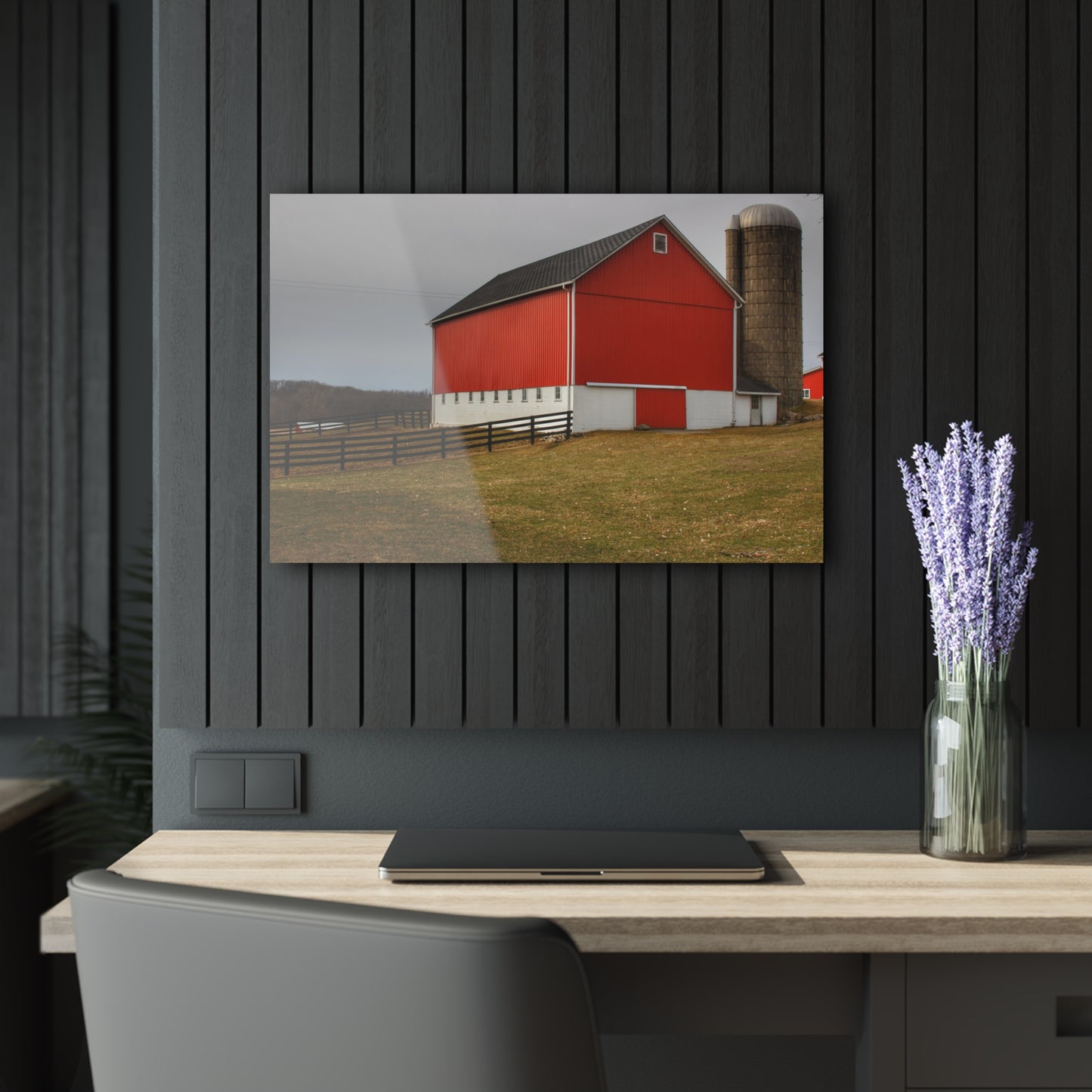 U R There Photography Brocker Road Red I Rustic Farmhouse Acrylic Wall Print