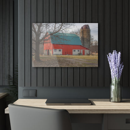 U R There Photography Wilson Road Red and Silo I Rustic Farmhouse Acrylic Wall Print