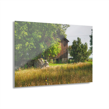U R There Photography Lum Hidden Fieldstone Red Rustic Farmhouse Acrylic Wall Print
