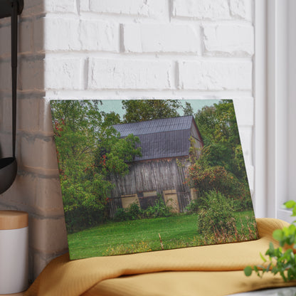 U R There Photography North Lake Road Hidden Grey Rustic Farmhouse Tempered-Glass Cutting Board
