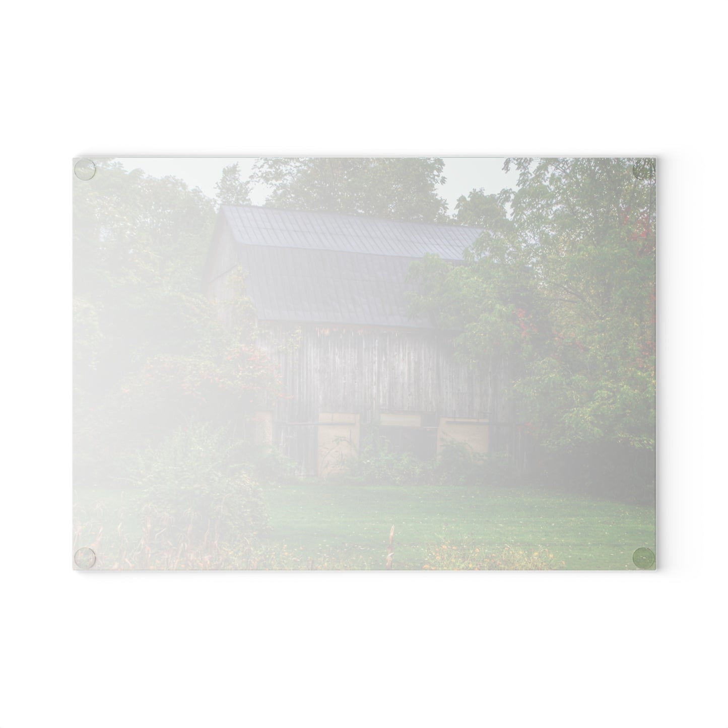 U R There Photography North Lake Road Hidden Grey Rustic Farmhouse Tempered-Glass Cutting Board