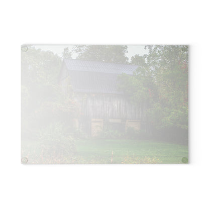 U R There Photography North Lake Road Hidden Grey Rustic Farmhouse Tempered-Glass Cutting Board