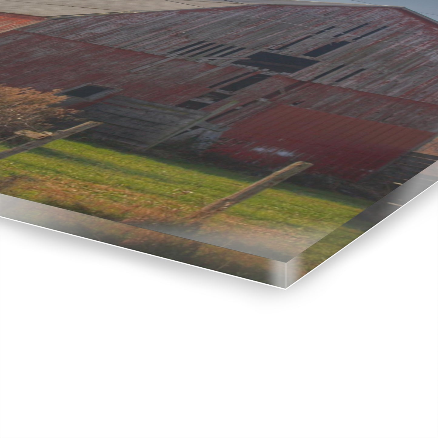 U R There Photography Dodge Road Red I Rustic Farmhouse Acrylic Wall Print