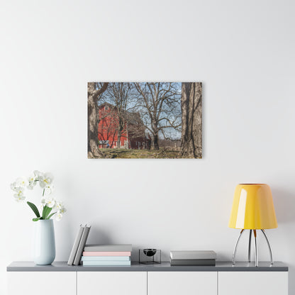 U R There Photography Hill Road Red Rustic Farmhouse Acrylic Wall Print