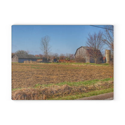 U R There Photography Stanley Road Greys Rustic Farmhouse Tempered-Glass Cutting Board