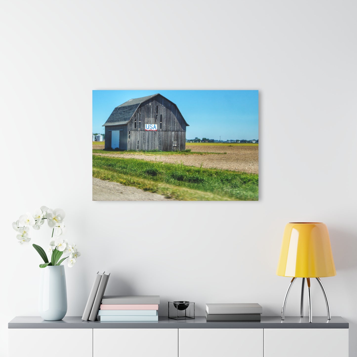 U R There Photography Unionville M-25 USA Grey Rustic Farmhouse Acrylic Wall Print