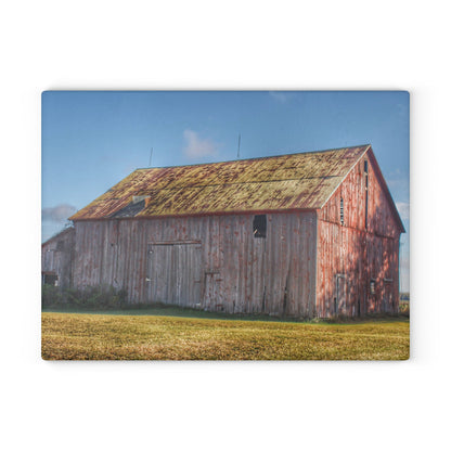 U R There Photography Fargo Road Saltbox Rustic Farmhouse Tempered-Glass Cutting Board