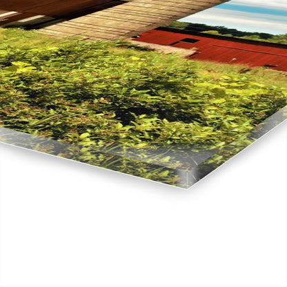 U R There Photography Elmwood Road Red and Horses Rustic Farmhouse Acrylic Wall Print