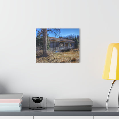 U R There Photography Covered Bridge of Campground Road I Rustic Farmhouse Acrylic Wall Print