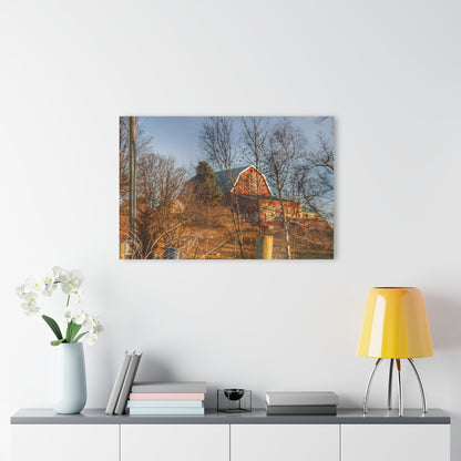 U R There Photography Otter Lake Road Hillside Red Rustic Farmhouse Acrylic Wall Print