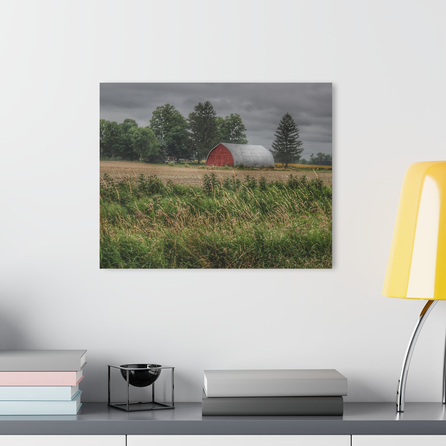 U R There Photography Mayville Road Red Quonset Rustic Farmhouse Acrylic Wall Print