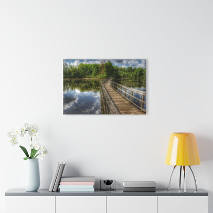 U R There Photography Linear Park Bridge in Lapeer III Rustic Farmhouse Acrylic Wall Print