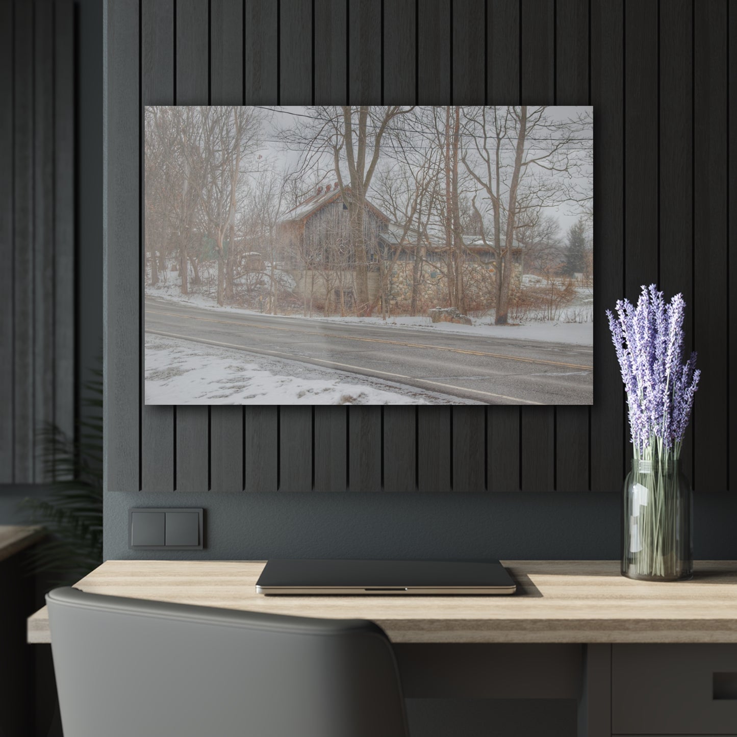 U R There Photography Leonard Stone Grey Rustic Farmhouse Acrylic Wall Print