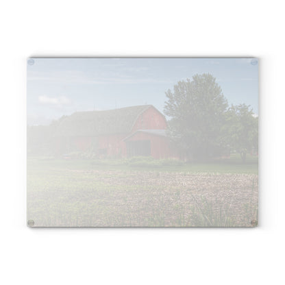 U R There Photography Murphy Lake Road Reds Rustic Farmhouse Tempered-Glass Cutting Board