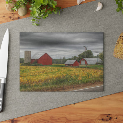 U R There Photography Kingston Road Trio II Rustic Farmhouse Tempered-Glass Cutting Board