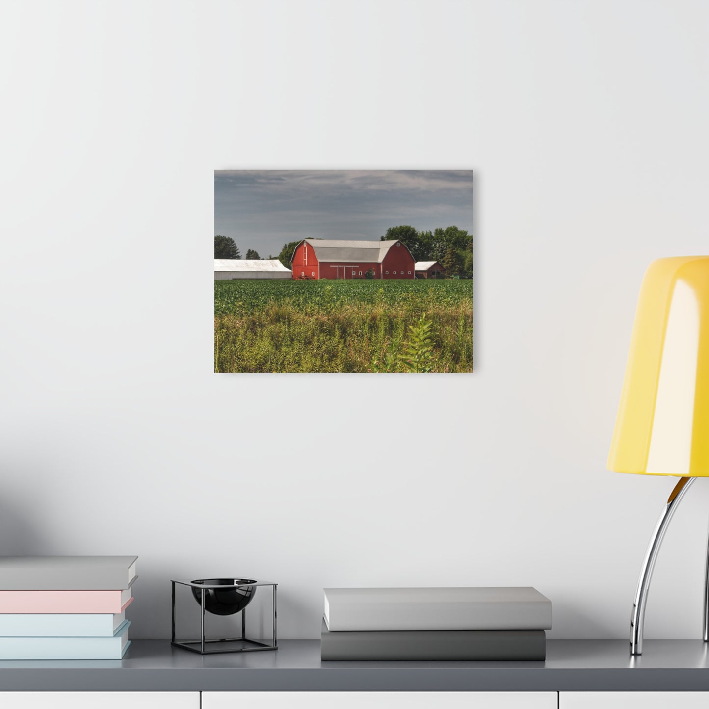 U R There Photography Townline Road Red Rustic Farmhouse Acrylic Wall Print