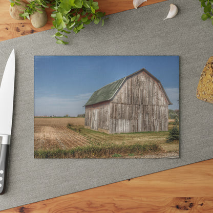 U R There Photography Vassar Road Grey Rustic Farmhouse Tempered-Glass Cutting Board