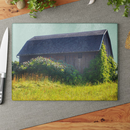 U R There Photography North Lake Pleasant Road Old Grey Rustic Farmhouse Tempered-Glass Cutting Board