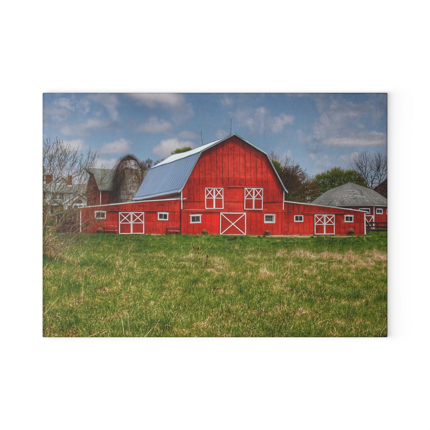 Barn Boutique Rustic Tempered-Glass Cutting Board| Delano Road Red