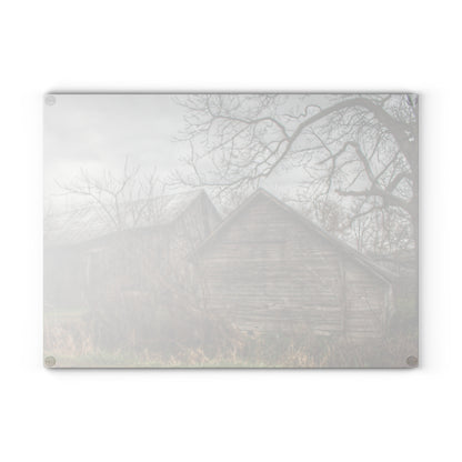 U R There Photography Bowers Road Greys II Rustic Farmhouse Tempered-Glass Cutting Board