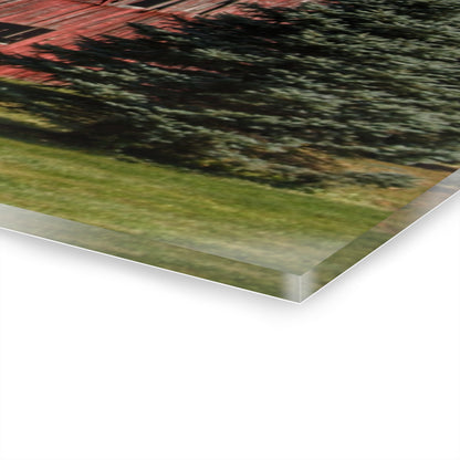 U R There Photography Havens Road Red Among the Pines Rustic Farmhouse Acrylic Wall Print