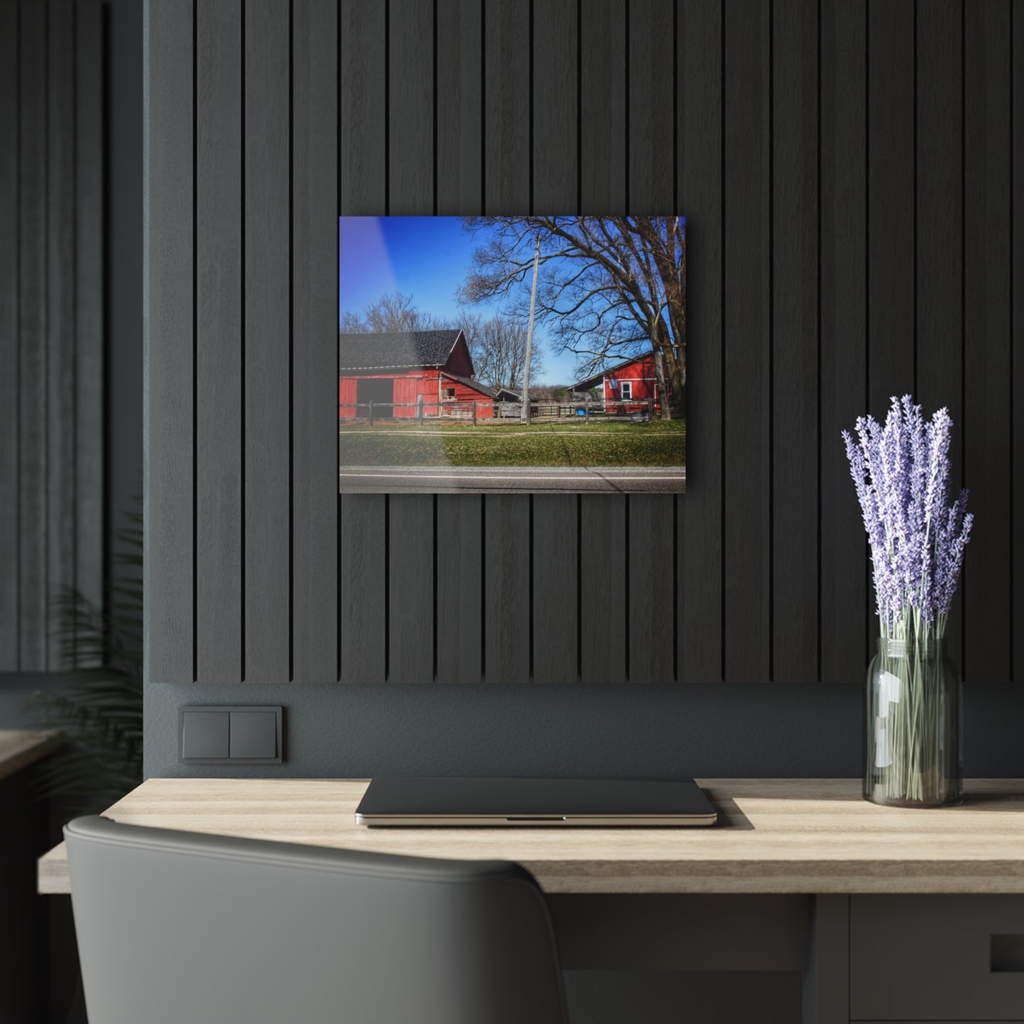 U R There Photography Imlay Reds Rustic Farmhouse Acrylic Wall Print