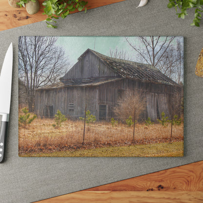 U R There Photography Leix Road Forgotten Grey I Rustic Farmhouse Tempered-Glass Cutting Board