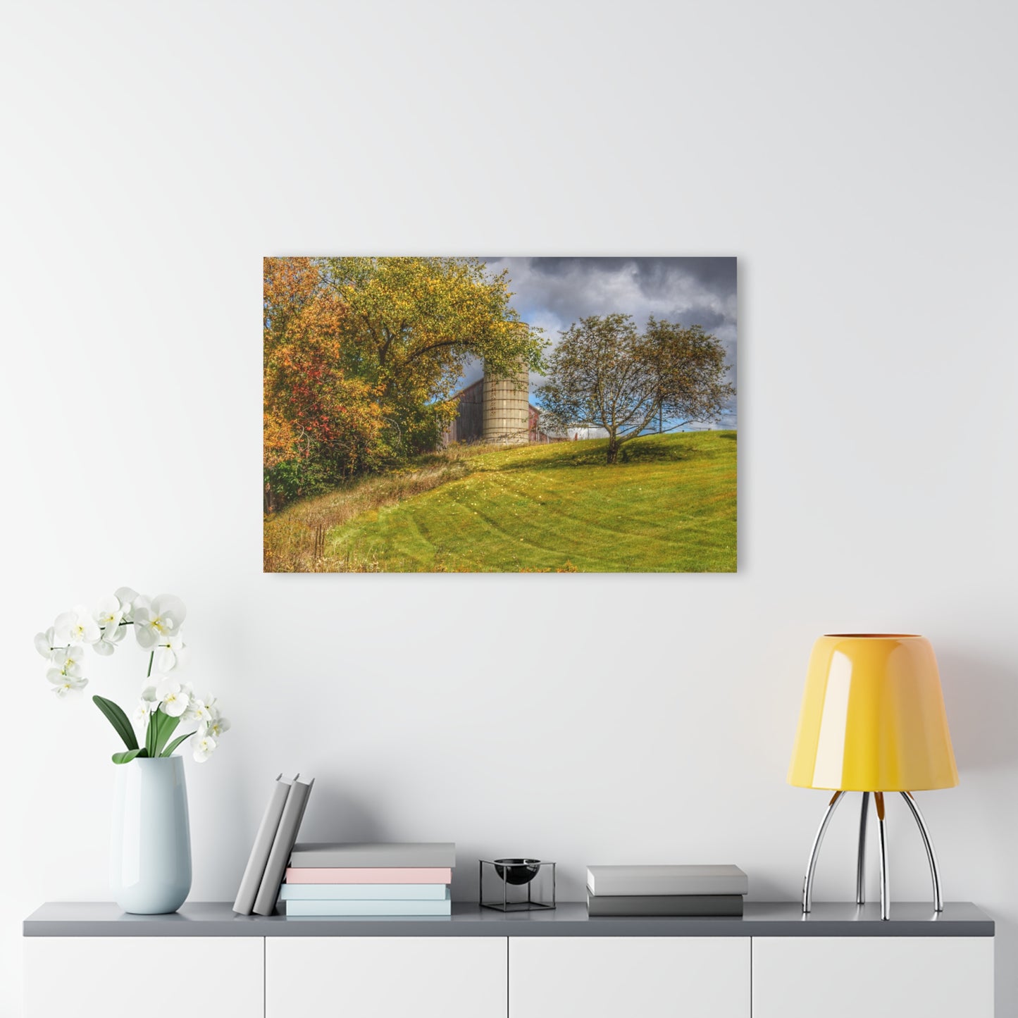 U R There Photography M-24 Hilltop Grey Rustic Farmhouse Acrylic Wall Print
