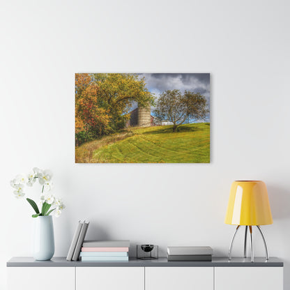 U R There Photography M-24 Hilltop Grey Rustic Farmhouse Acrylic Wall Print