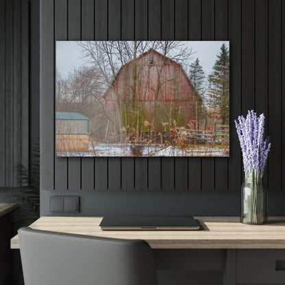 U R There Photography LeValley Road Red Rustic Farmhouse Acrylic Wall Print