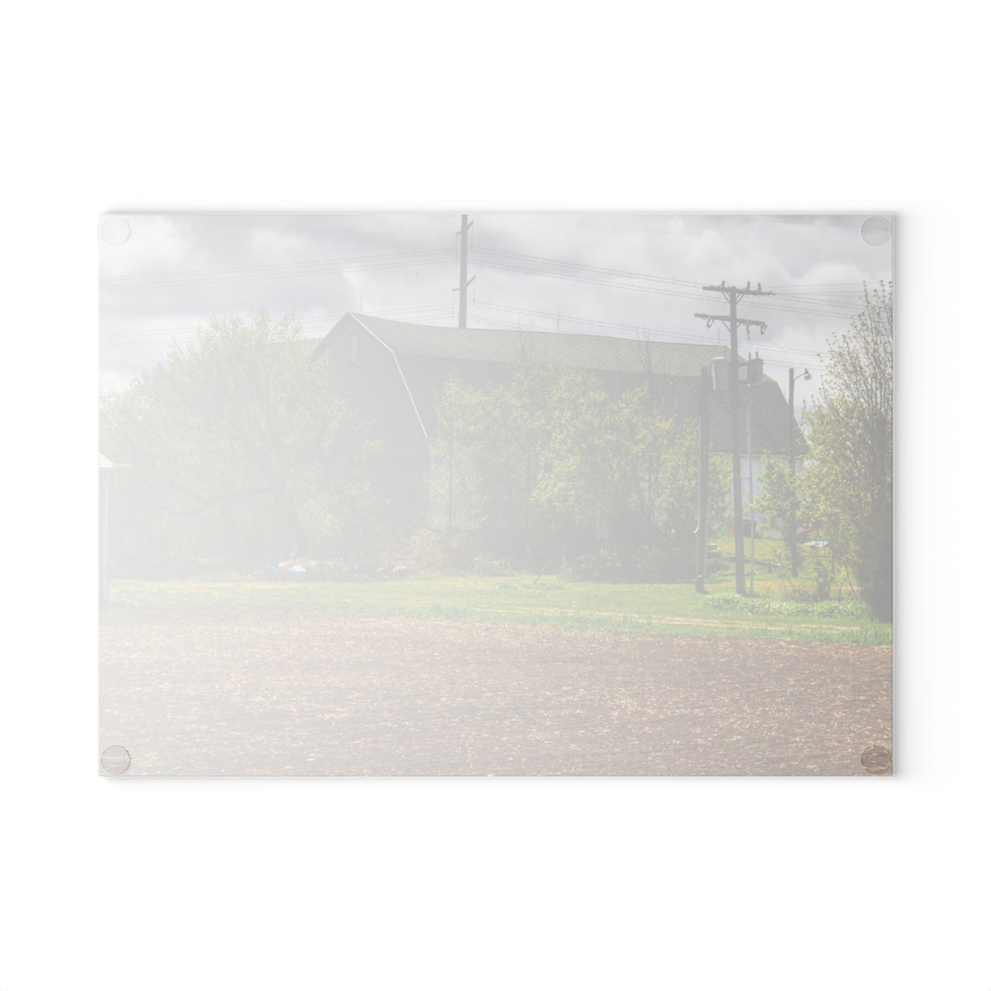 U R There Photography Rescue Road Old Grey Rustic Farmhouse Tempered-Glass Cutting Board