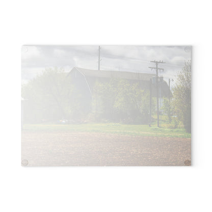 U R There Photography Rescue Road Old Grey Rustic Farmhouse Tempered-Glass Cutting Board