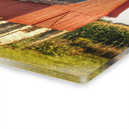 U R There Photography Otter Lake Road Red II Rustic Farmhouse Acrylic Wall Print