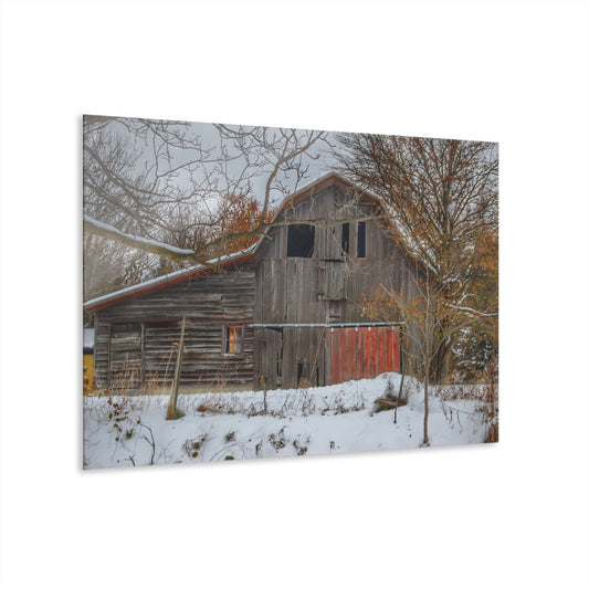 U R There Photography Hayes Road Grey in Winter I Rustic Farmhouse Acrylic Wall Print