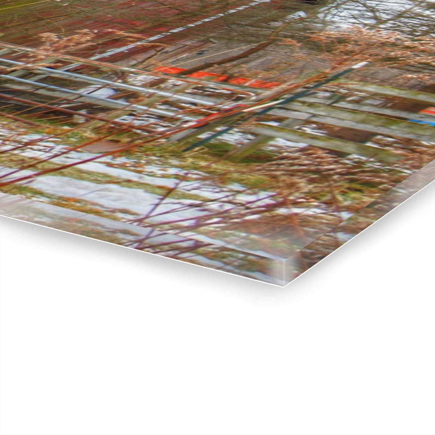 U R There Photography LeValley Road Red Rustic Farmhouse Acrylic Wall Print