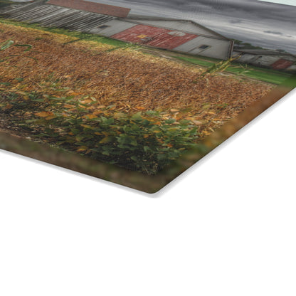 U R There Photography Murphy Lake Road Quonset Clan Rustic Farmhouse Tempered-Glass Cutting Board